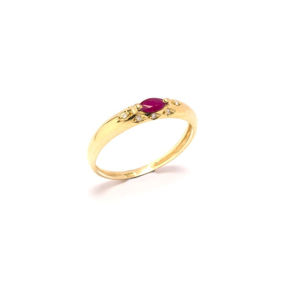 Anel Pneu Rubi em Ouro 18 Kilates - 20916
